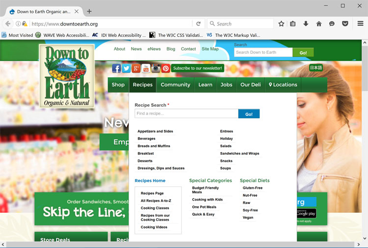 Accessibility: Website Navigation System | Down to Earth Organic and