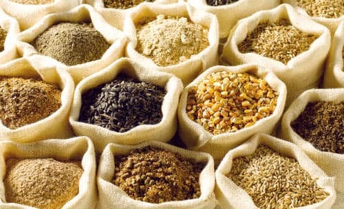 Photo: Bags of Various Grains