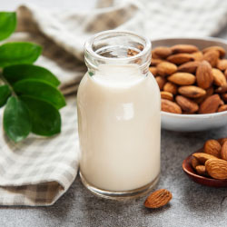 Photo: Glass of almond milk