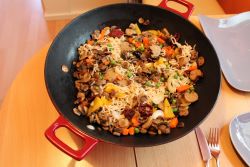Picture: Vegetarian Meal with Plant-based Sausage