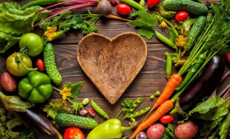 Photo: Fruit and Vegetables in the shape of a heart