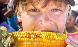 Photo: Boy Eating Corn on the Cob