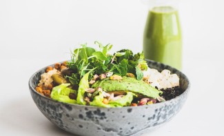 Photo: Salad and a smoothie