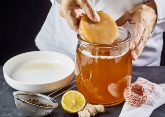 Photo: Jar of Iced Kombucha