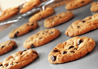 Photo: Chocolate Chip Cookies on a Baking Sheet