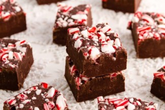 Photo: Vegan Fudge with Candy Canes