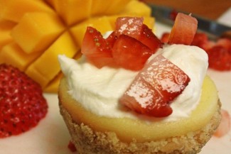 Photo: Lilikoi Cheesecake Tarts with Strawberries and Mango