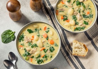 Photo: Mock Chicken and Spinach Soup