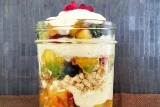 Overnight oats made with summer fruit
