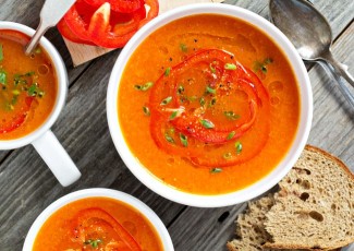 Photo: Roasted Red Pepper & Sweet Potato Soup