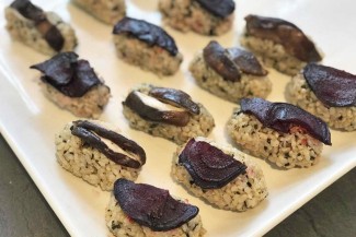 Photo: Shiitake and Roasted Beet Nigiri