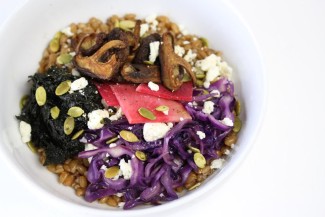 Photo: Bowl of Spelt Grains with various toppings