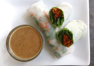 Photo: Summer Rolls with Spicy Almond Sauce