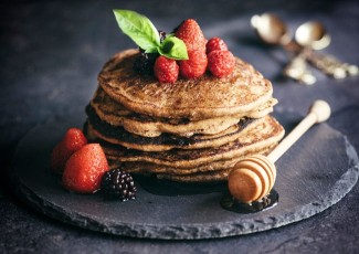 Photo: Multigrain Pancakes with Fruit Topping