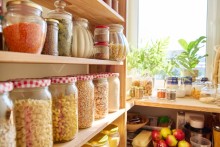 Photo: Storage of food in the kitchen in pantry