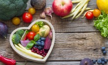 Photo: Fruits and Vegetables in the Shape of a Heart