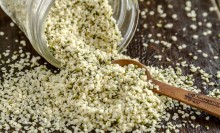 Photo: Hemp seeds in a bowl and spoon