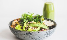 Photo: Salad and a smoothie