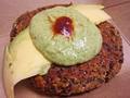 Photo: Green Goddess Dressing on a Veggie Burger